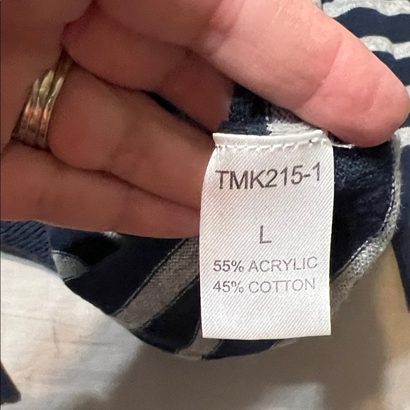 41 Hawthorn Green and Navy Striped Crewneck Sweater - Picture 4 of 4